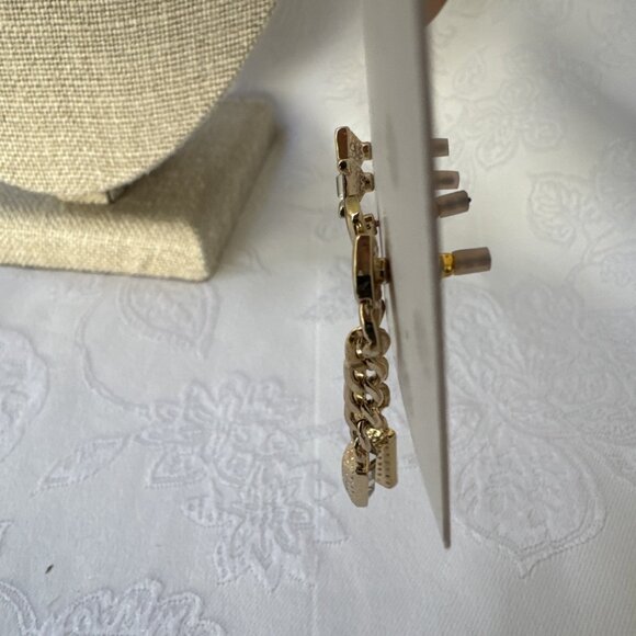 Isaac Mizrahi 4 Pieces CZ Stud & Dangle Goldtone Chain Drop Earrings NEW - Picture 6 of 7